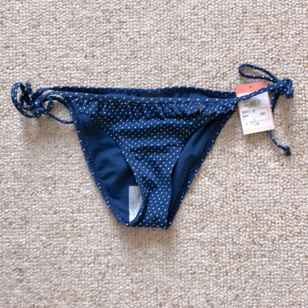 Navy Polka Dot Bikini Bottom